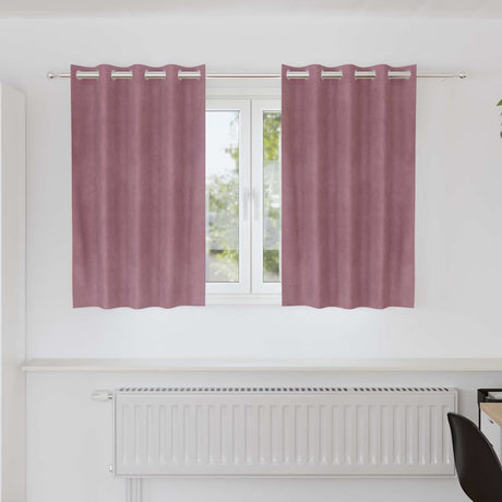 Vidaxl verduisterende gordijnen 2 pcs donkerroze 140 x 140 cm fluweel