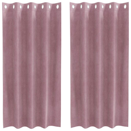 Vidaxl verduisterende gordijnen 2 pcs donkerroze 140 x 175 cm fluweel