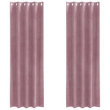 Vidaxl verduisterende gordijnen 2 pcs donkerroze 140 x 260 cm fluweel
