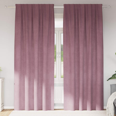 Vidaxl verduisterende gordijnen 2 pcs donkerroze 140 x 260 cm fluweel