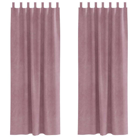 Vidaxl verduisterende gordijnen 2 pcs donkerroze 140 x 245 cm fluweel