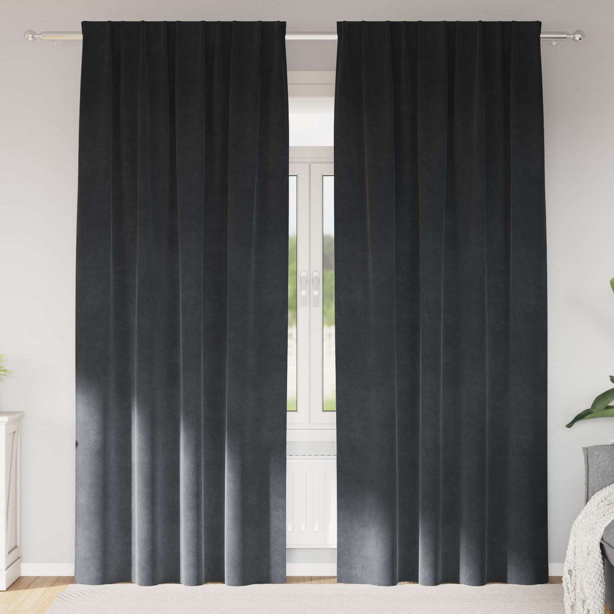 Vidaxl verduisterende gordijnen 2 pcs lichtgrijs 140 x 245 cm fluweel