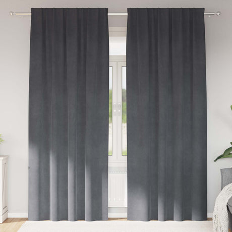 Vidaxl verduisterende gordijnen 2 pcs lichtgrijs 140 x 260 cm fluweel