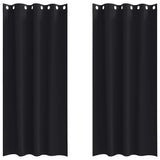 Vidaxl zwart-out gordijnen met ringen 2 pcs zwart 245 x 140 cm