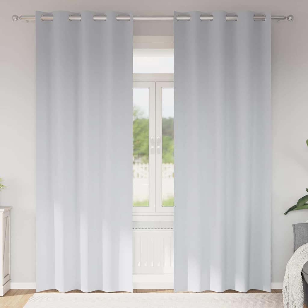 Vidaxl zwart-out gordijnen met ringen 2 pcs bleekgrijs 245 x 140 cm