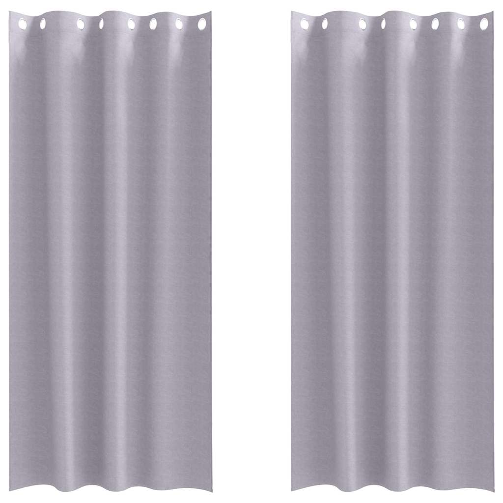 Vidaxl zwart-out gordijnen met ringen 2 pcs metaalgrijs 225 x 140 cm