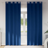 Vidaxl zwart-out gordijnen met ringen 2 pcs donkerblauw 245 x 140 cm