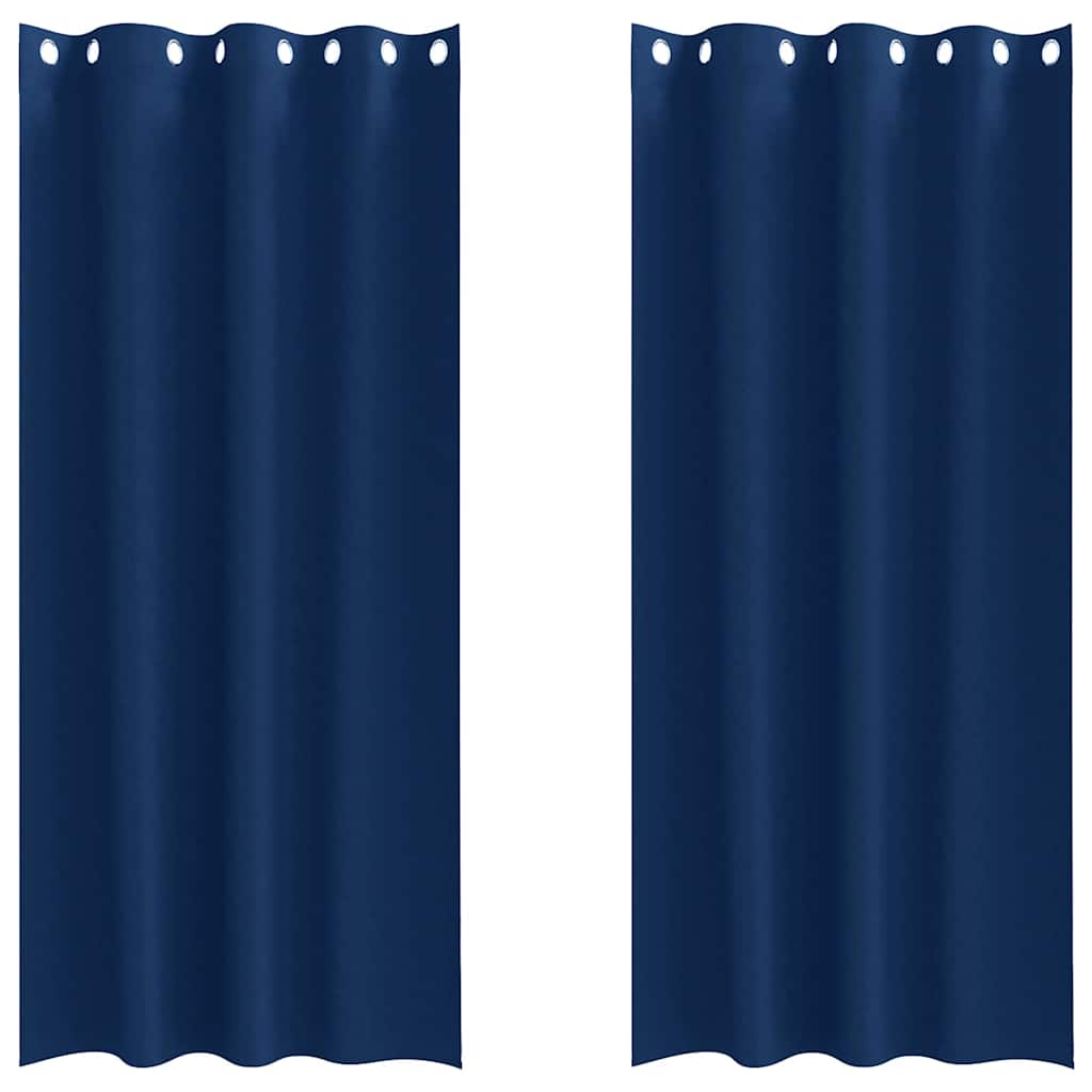 Vidaxl zwart-out gordijnen met ringen 2 pcs donkerblauw 245 x 140 cm