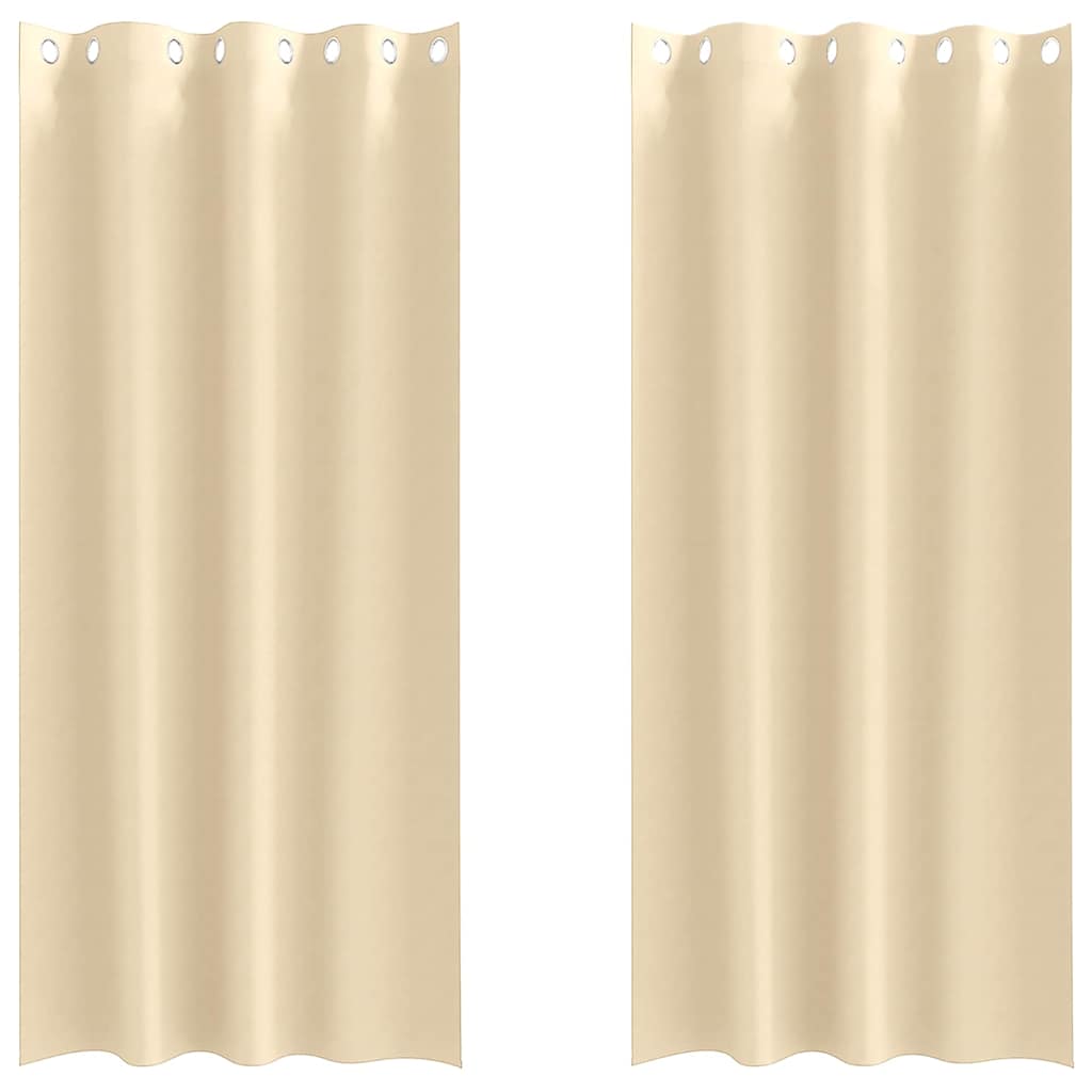 Vidaxl zwart-out gordijnen met ringen 2 pcs crème 260 x 140 cm