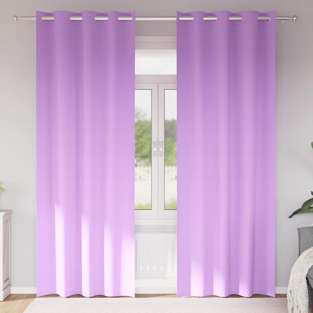 Vidaxl zwart-out gordijnen met ringen 2 pcs paars 260 x 140 cm