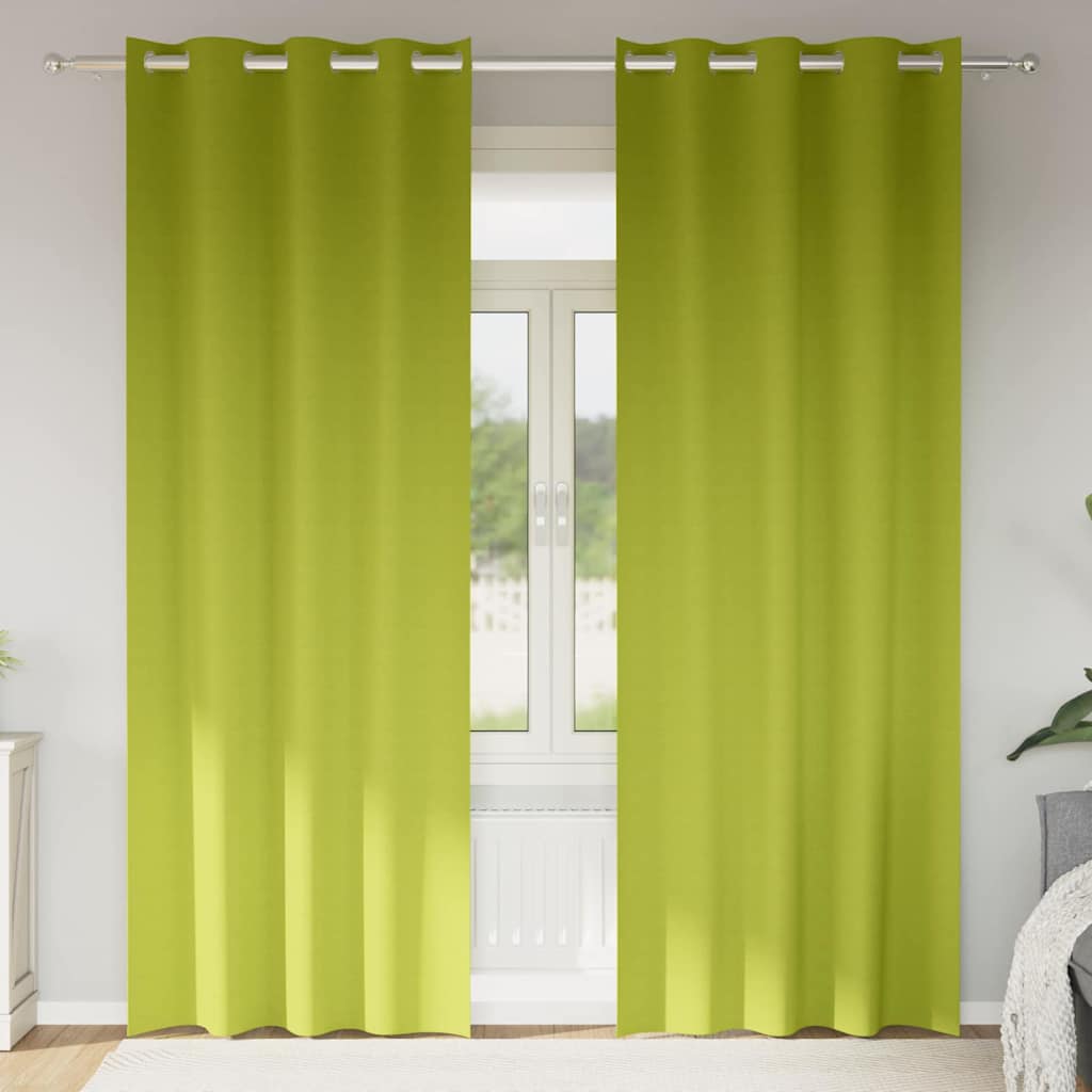 Vidaxl zwart-out gordijnen met ringen 2 pcs groen 225 x 140 cm