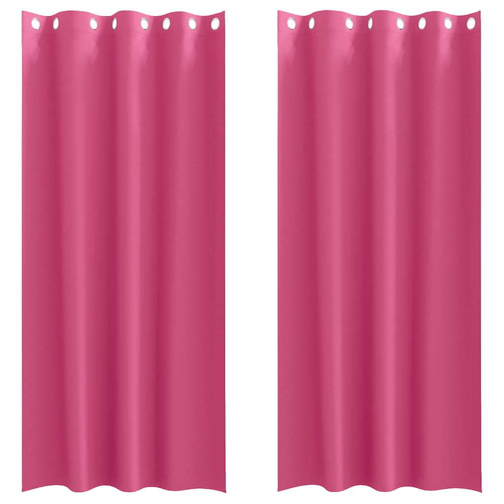 Vidaxl zwart-out gordijnen met ringen 2 pcs felroze 260 x 140 cm