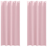 Vidaxl zwart-out gordijnen met ringen 2 pcs babyroze 225 x 140 cm