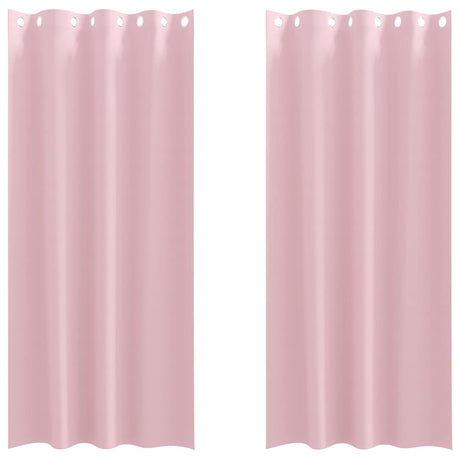 Vidaxl zwart-out gordijnen met ringen 2 pcs babyroze 225 x 140 cm
