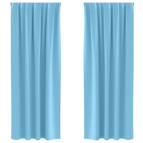 Vidaxl zwart-out gordijnen met ringen 2 pcs lichtblauw 245 x 140 cm