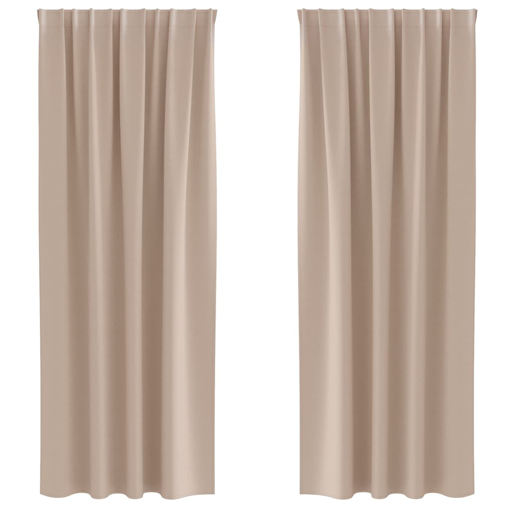 Vidaxl zwart-out gordijnen met ringen 2 pcs taupe 245 x 140 cm