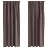 Vidaxl zwart-out gordijnen met ringen 2 pcs donkerbruin 245 x 140 cm