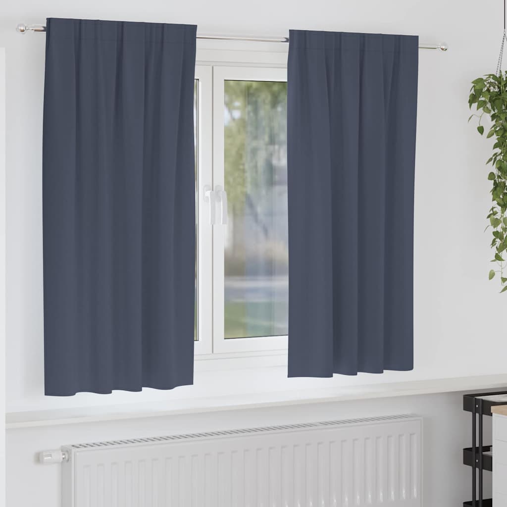 Vidaxl zwart-out gordijnen met ringen 2 pcs antraciet 175 x 140 cm