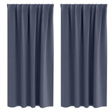 Vidaxl zwart-out gordijnen met ringen 2 pcs antraciet 175 x 140 cm