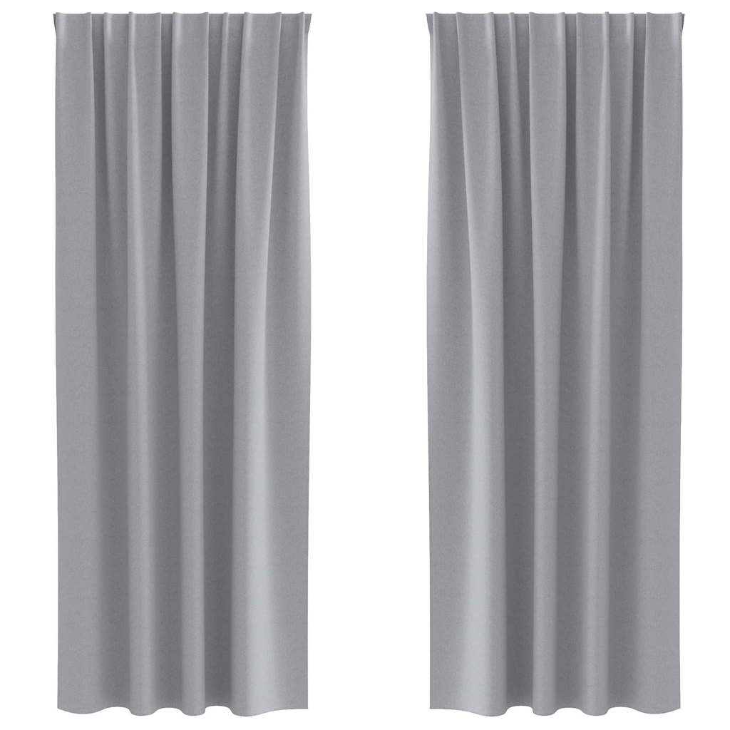 Vidaxl zwart-out gordijnen met ringen 2 pcs lichtgrijs 245 x 140 cm