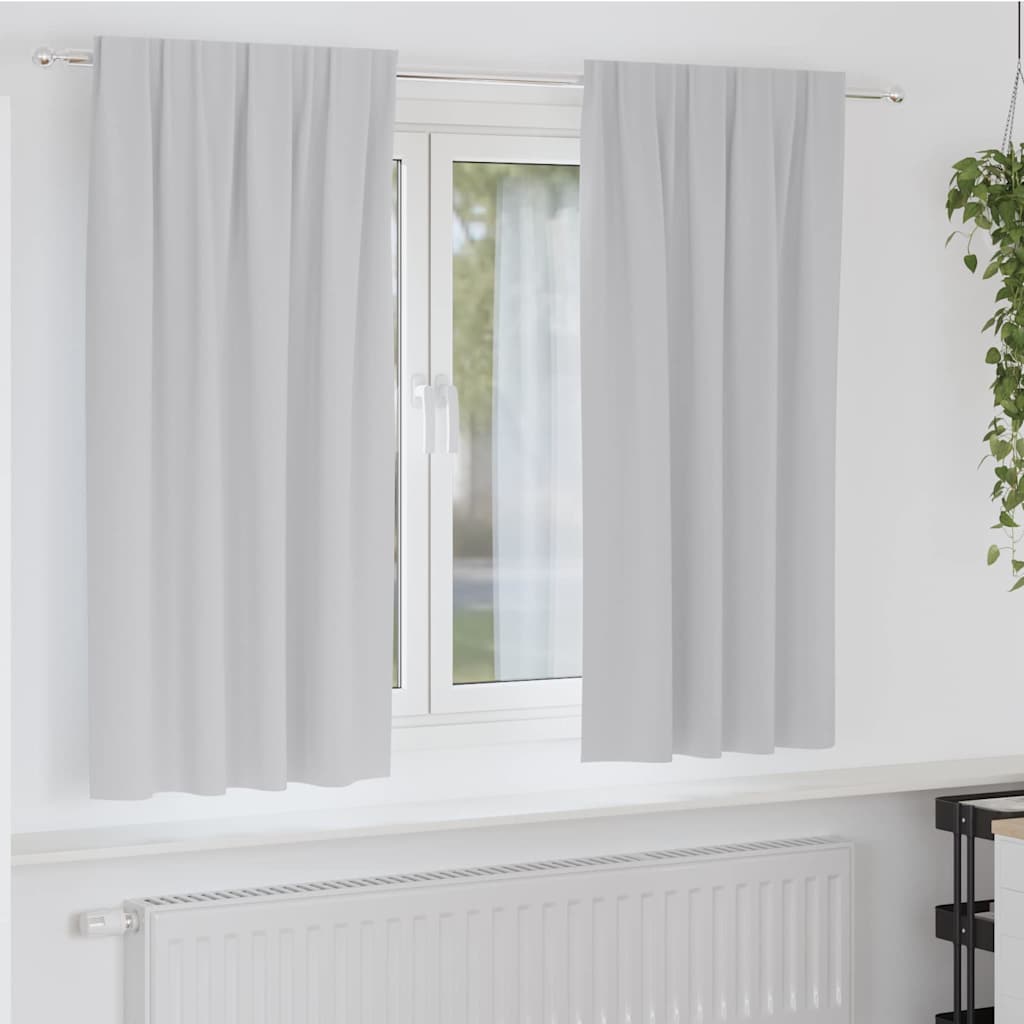 Vidaxl zwart-out gordijnen met ringen 2 pcs lichtgrijs 175 x 140 cm