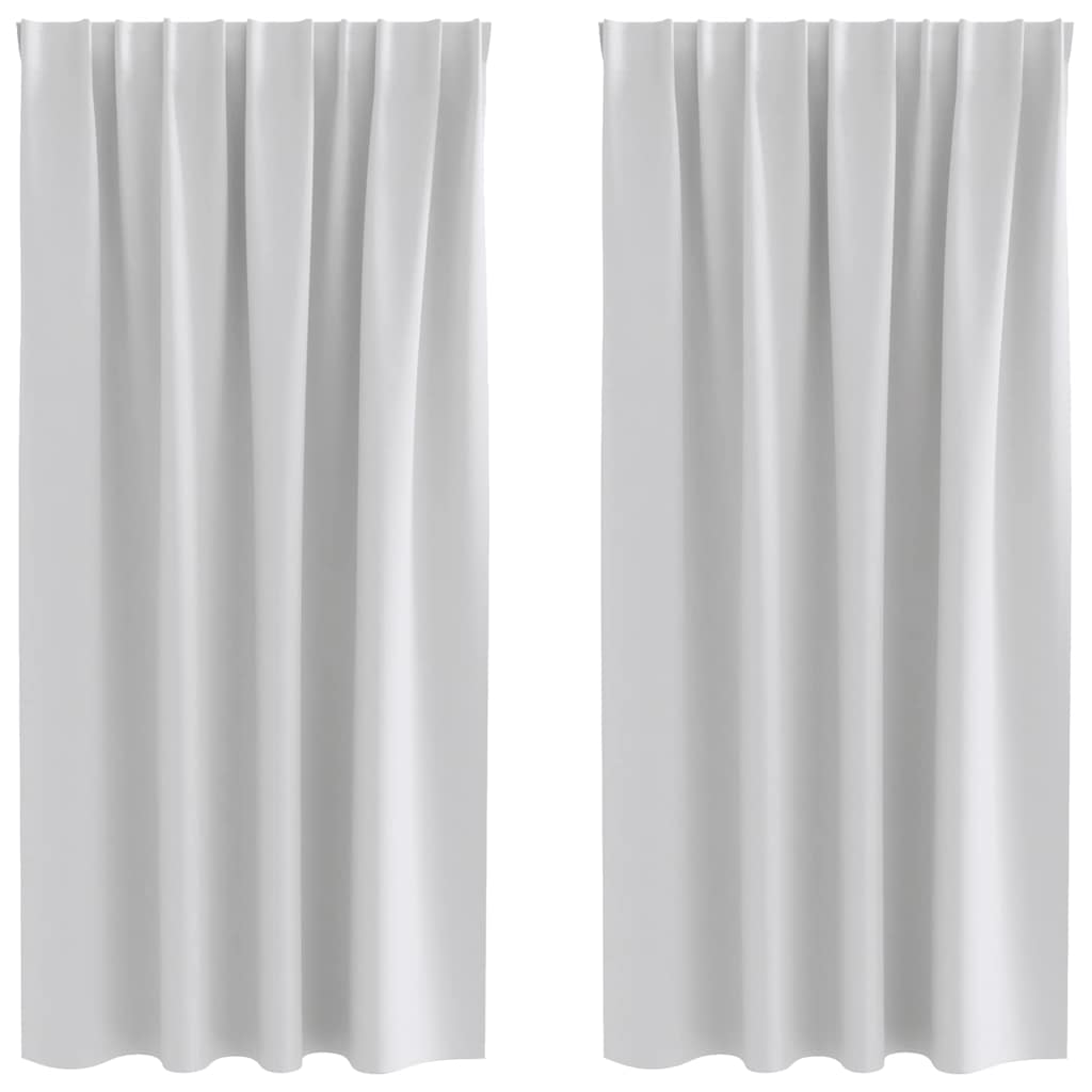 Vidaxl zwart-out gordijnen met ringen 2 pcs lichtgrijs 175 x 140 cm
