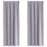 Vidaxl zwart-out gordijnen met ringen 2 pcs metaalgrijs 260 x 140 cm