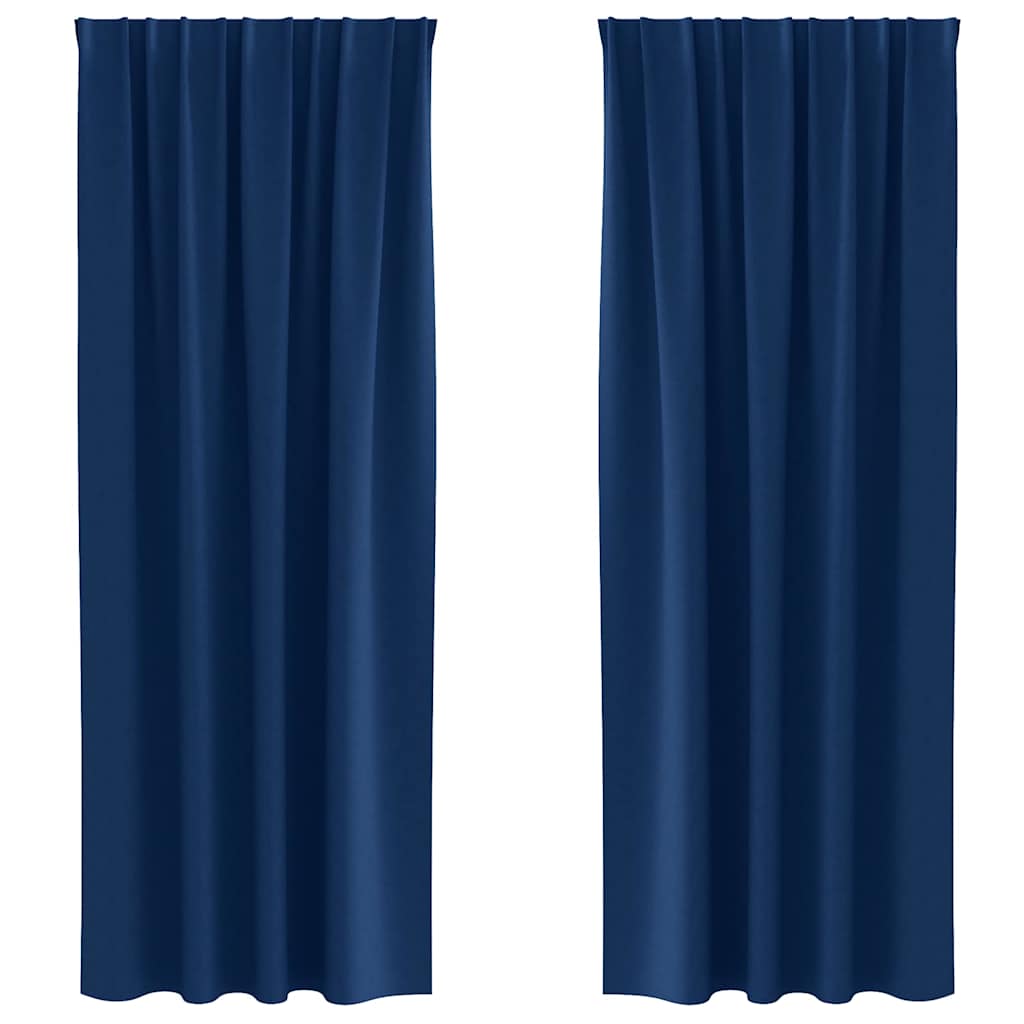 Vidaxl zwart-out gordijnen met ringen 2 pcs donkerblauw 225 x 140 cm