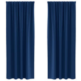 Vidaxl zwart-out gordijnen met ringen 2 pcs donkerblauw 225 x 140 cm