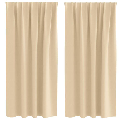 Vidaxl zwart-out gordijnen met ringen 2 pcs crème 175 x 140 cm