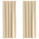 Vidaxl zwart-out gordijnen met ringen 2 pcs crème 225 x 140 cm