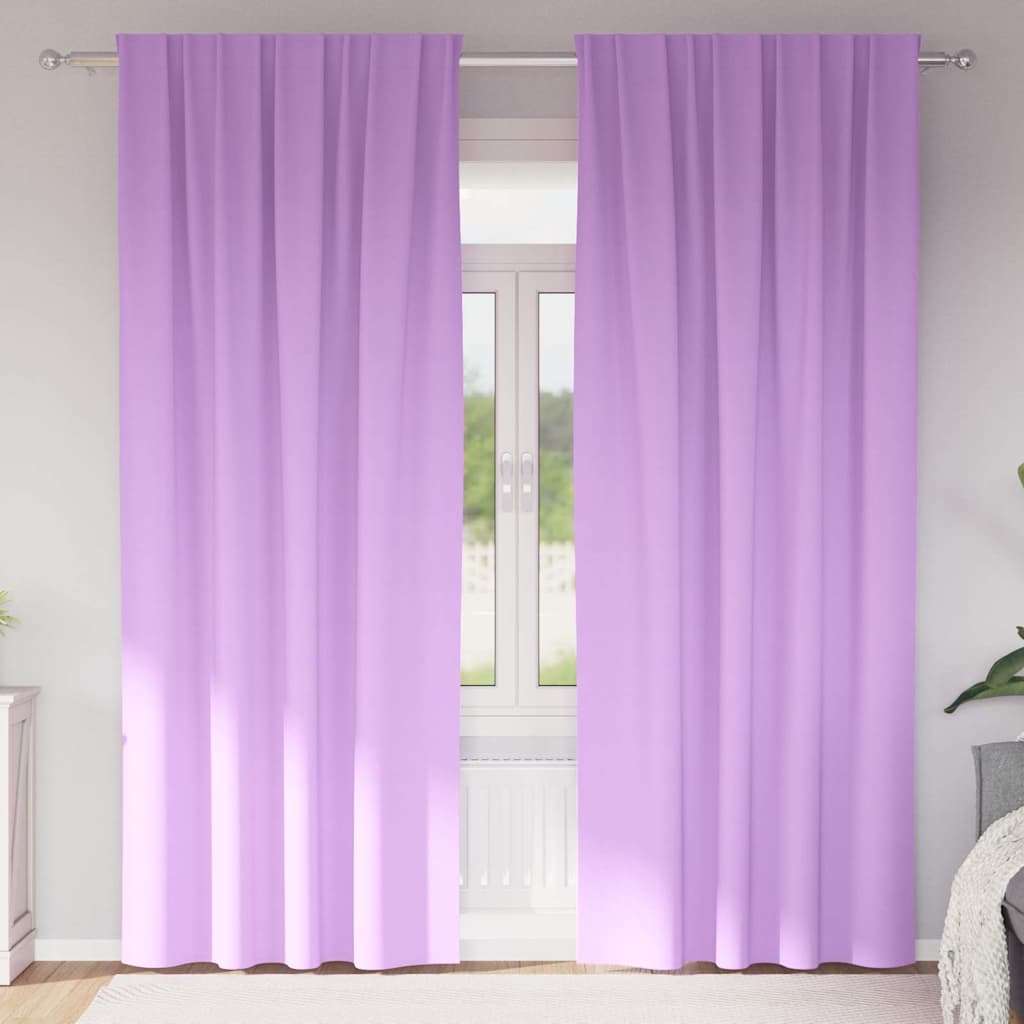 Vidaxl zwart-out gordijnen met ringen 2 pcs paars 225 x 140 cm