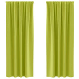 Vidaxl zwart-out gordijnen met ringen 2 pcs groen 245 x 140 cm