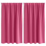 Vidaxl zwart-out gordijnen met ringen 2 pcs felroze 140 x 140 cm