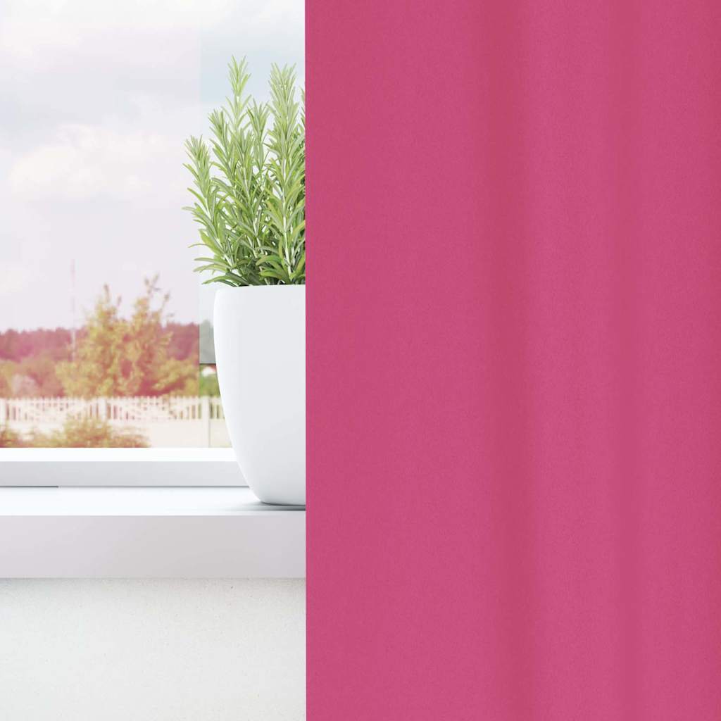 Vidaxl zwart-out gordijnen met ringen 2 pcs felroze 175 x 140 cm