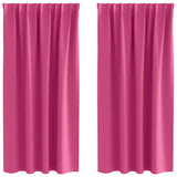 Vidaxl zwart-out gordijnen met ringen 2 pcs felroze 175 x 140 cm