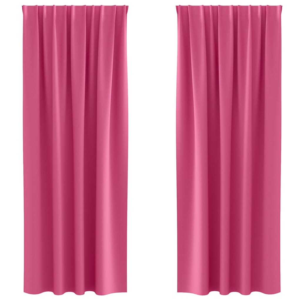 Vidaxl zwart-out gordijnen met ringen 2 pcs felroze 245 x 140 cm