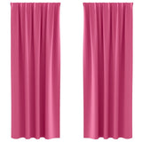 Vidaxl zwart-out gordijnen met ringen 2 pcs felroze 245 x 140 cm