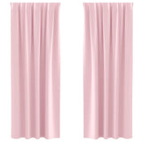 Vidaxl zwart-out gordijnen met ringen 2 pcs babyroze 260 x 140 cm