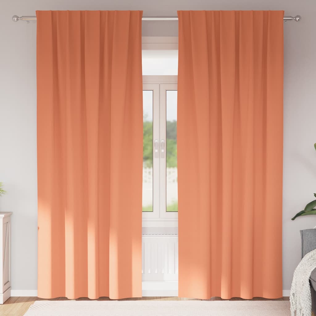 Vidaxl zwart-out gordijnen met ringen 2 pcs terracotta 260 x 140 cm
