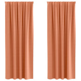 Vidaxl zwart-out gordijnen met ringen 2 pcs terracotta 260 x 140 cm