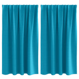 Vidaxl zwart-out gordijnen met ringen 2 pcs turquoise 140 x 140 cm