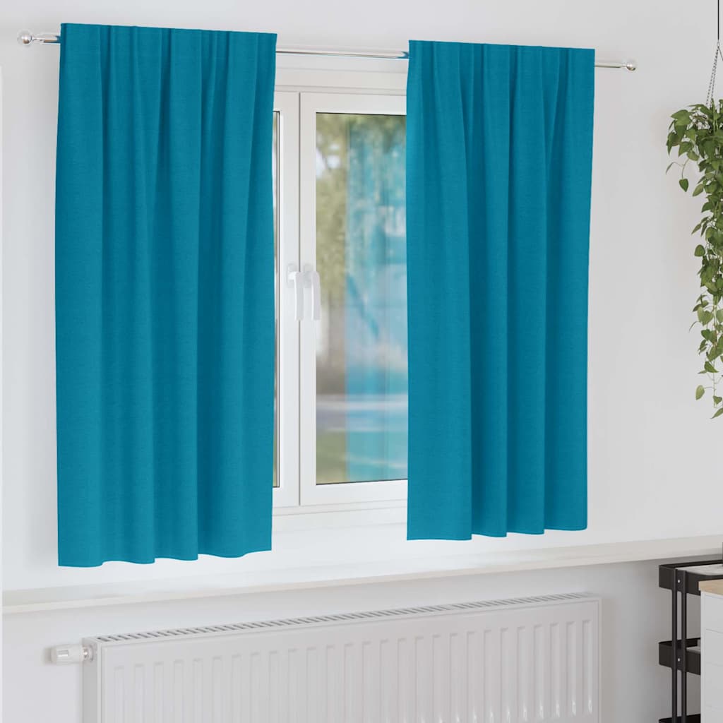 Vidaxl zwart-out gordijnen met ringen 2 pcs turquoise 175 x 140 cm