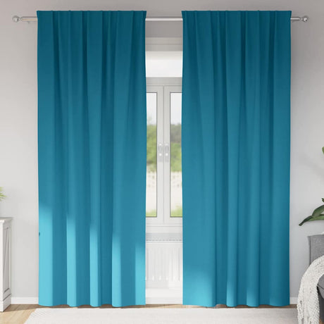 Vidaxl zwart-out gordijnen met ringen 2 pcs turquoise 225 x 140 cm