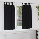 Vidaxl zwart-out gordijnen met ringen 2 pcs zwart 175 x 140 cm
