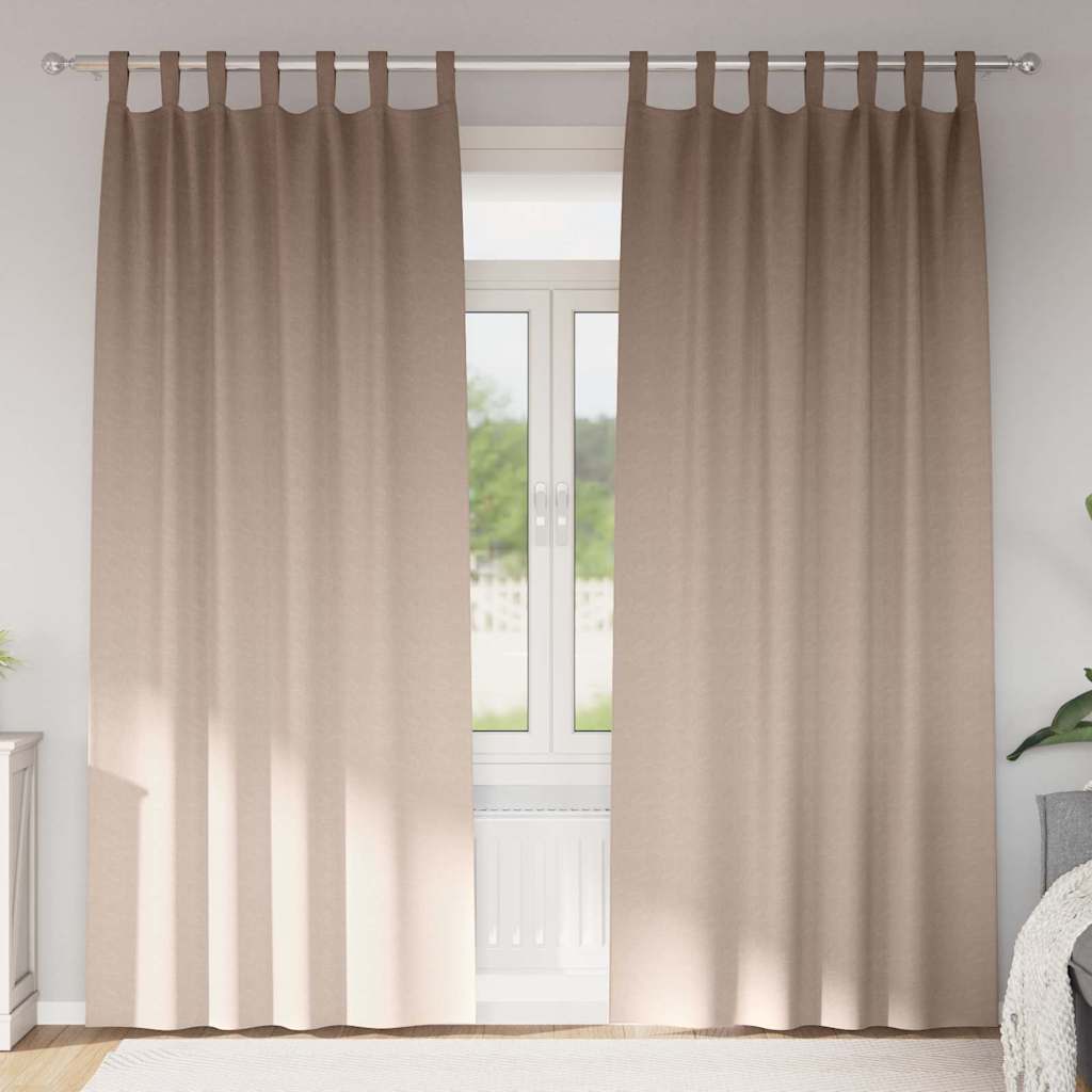 Vidaxl zwart-out gordijnen met ringen 2 pcs taupe 260 x 140 cm