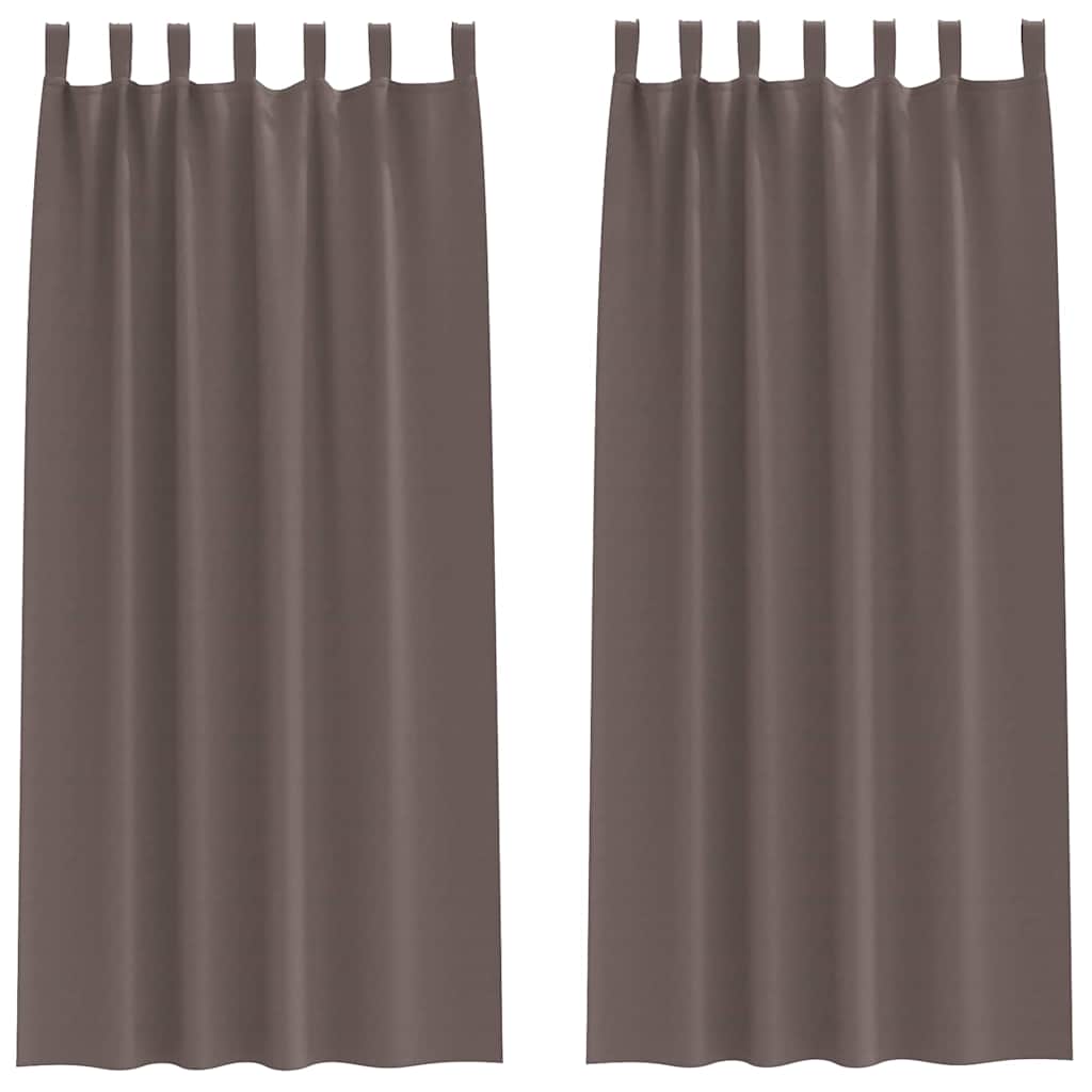 Vidaxl zwart-out gordijnen met ringen 2 pcs donkerbruin 225 x 140 cm