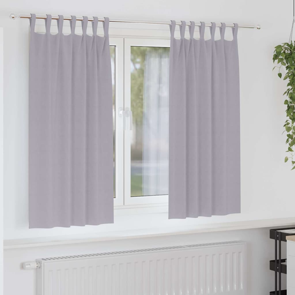 Vidaxl zwart-out gordijnen met ringen 2 pcs metaalgrijs 175 x 140 cm