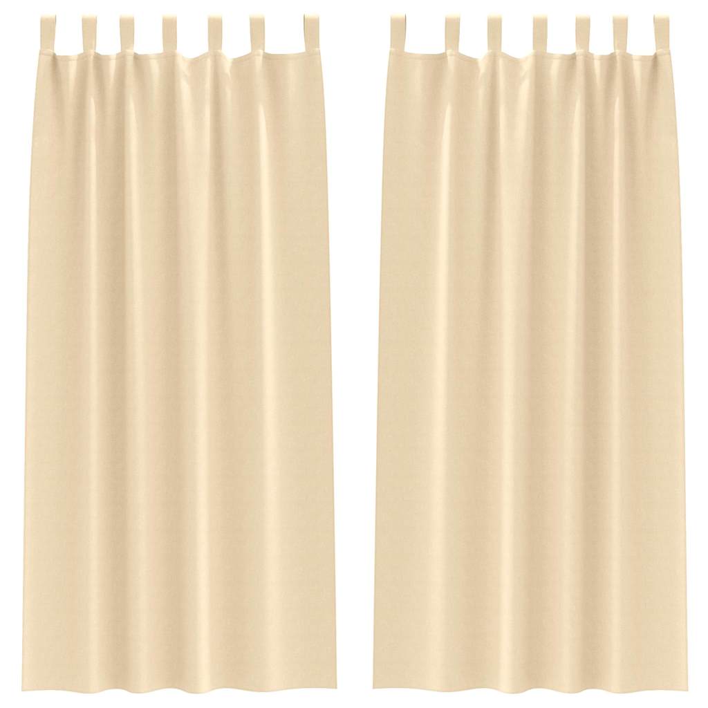 Vidaxl zwart-out gordijnen met ringen 2 pcs crème 260 x 140 cm