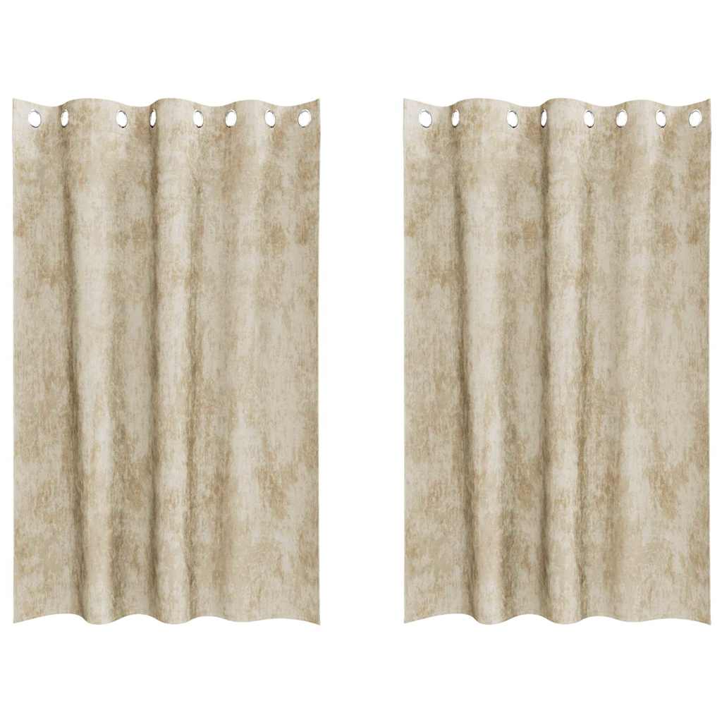 Vidaxl velvet gordijnen met gordijnen 2 pcs crème 175 x 140 cm fluweel